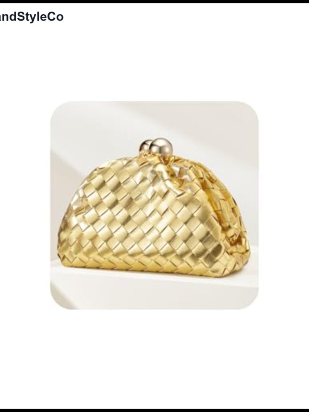 Woven Clutch Vegan Evening Bag with Chain Strap Formal Dumpling Purse